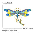 Blue and Yellow Enamel Dragonfly Brooch in Blue Yellow view 5