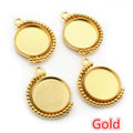 Rotating Double Sided Round Pendant Bezel Trays in Eight Finishes view 12