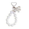 Pearl Beaded Bag Charm With Heart Shaped Clasp And Bow view 5