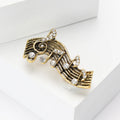 Musical Staff Brooch in Antique Gold and Silver Tones view 3