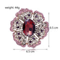 Flower Crystal Two Designs Metal Brooch Pin for Jackets and Lapels view 2