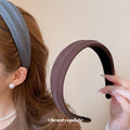 Textured Fabric Padded Wide Headband Deep Coffee Brown view 1