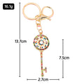 Rhinestone Skeleton Key Keychain Four Color Finishes view 3