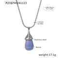 Resin Drop Pendant Stainless Steel Box Chain Necklace Multi Colors view 10