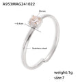 Open Adjustable Thin Band Ring Single Prong Zircon Stone Colors view 9