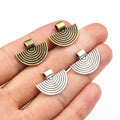 Concentric Fan Metal Pendants in Two Antique Finishes view 1