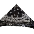 Black Paisley Square Scarf Hair Band With Tapered Ends view 5