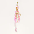 Pink Beaded Letter Keychain Initial Charm Cord Bag Clip view 9