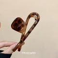 Deep Brown Translucent Tortoiseshell Long Loop Hair Claw view 4