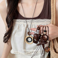 Brown Cord Pendant Necklaces in Six Natural Shapes view 1