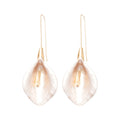 Iridescent Shell Petal Drop Earrings with Gold Tone Hooks view 5