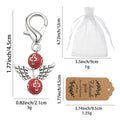 Red Cross Bead Angel Keychain Silver Clasp Six Styles view 2