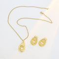 Sixty-One Gold Tone Sculptural Necklace and Earring Jewelry Sets view 3