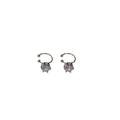 Silver Tone Crystal Hoop Clip On Earrings for Unpierced Ears view 5