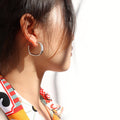 Geometric Irregular Square Hoop Earrings Gold Or Steel Finish view 2