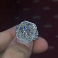 Cushion Halo Pear Side Stone Ring White Gold Sizes 6-10 view 3