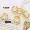 Open Adjustable Chain Link Rope Twist Ring Gold Or Silver view 3