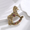 Gold Tone Horse Metal Brooch Pin 5 x 5.3 cm for Jackets and Lapels view 5
