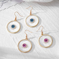 Gold Ring Resin Eyeball Drop Earrings Blue Pink 2 Colors view 1