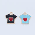 Enamel Heart T-Shirt Charms in Two Colors for Jewelry and Craft Making view 2