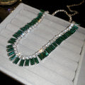 Rectangular Crystal Fringe Statement Necklace Fashion Jewelry view 6
