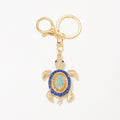 Rhinestone Sea Turtle Keychain Gold Metal Charm Three Colors view 5