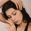 Stainless Steel Fashion Ring Collection Dome Wave Eye Enamel Styles view 2