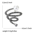 Spiral Crystal Brooch With White Pearl and Drop Accent view 6