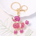 Rhinestone Poodle Dog Keychain Gold Tone Metal 4 Colors view 2