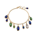 Gold Tone Collar Necklaces With Multicolor Teardrop Crystals view 5