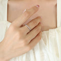 Seven Stone Geometric Open Adjustable Rings Gold Steel view 7