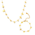 Gold Chain Necklace and Bracelet Yellow Natural Stone Chips view 5