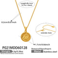 Wing and Floral Round Medallion Necklaces in Gold Tone view 7