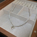 Silver Pearl Chip Bead Necklaces Heart Pendant Three Styles view 7