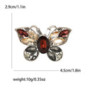 Faceted Gem Butterfly Brooch in 2 Color Styles Metal Pin view 4