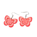 Silver Tone Layered Acrylic Butterfly Hook Earrings view 5