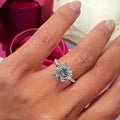 Silver Tone Six Prong Round Clear Solitaire Finger Ring view 3