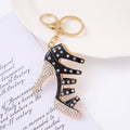 Rhinestone High Heel Keychain Metal Stiletto Bag Charm view 6