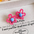Rounded Open Petal Flower Stud Earrings in Four Colorways view 9