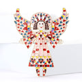 Patterned Angel Girl Brooch Pin in Two Colorways Decorative Jewelry view 3
