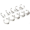 Stainless Steel Open Rings With Twin Ball Cabochon Settings view 1