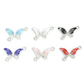 Crystal Butterfly Connector Charms in Seven Enamel Colors view 2