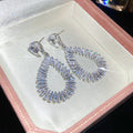 Crystal Teardrop Openwork Statement Drop Earrings Statement Jewelry Design view 6