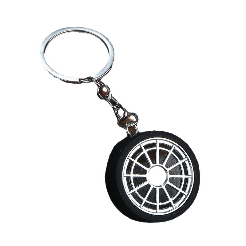 Metal Wheel Rim Tire Keychain Creative Car Modification Accessory