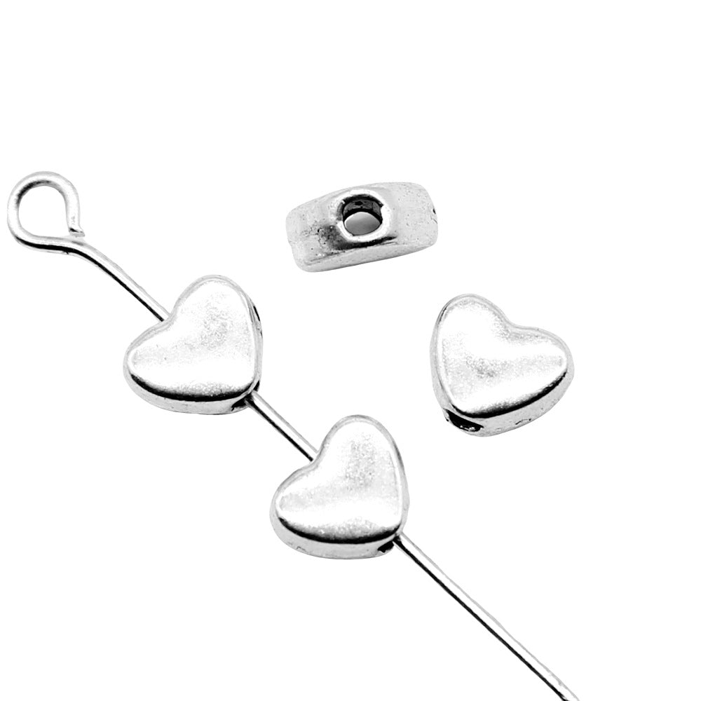 6x5x1.2mm 0.3g Multicolor Zinc Alloy Small Heart Loose Metal Beads for DIY Bracelet Necklace Making