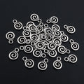 Small Silver Tone Spiral and Heart Wire Pendant Charms view 3