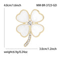 Open Four Leaf Clover Brooch Pin in Gold or Silver Tone view 5