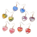 Wire Wrapped Heart Gradient Resin Drop Earrings 5 Colors view 5