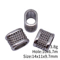 Dotted Texture Oval Large Hole Metal Bead Metal Jewelry Making Component view 3