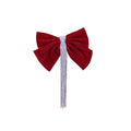Velvet Bow Hair Clips In Red Crystal Fringe Or Black Pearl Style view 5